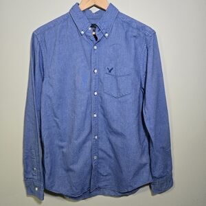 American Eagle Outfitters Classic Fit Men's Blue Medium Button-Down Shirt